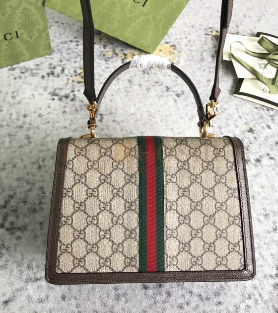 Gvc*1 Shoulder Bag Leather Coffee Brown Size 25×17.5×7cm