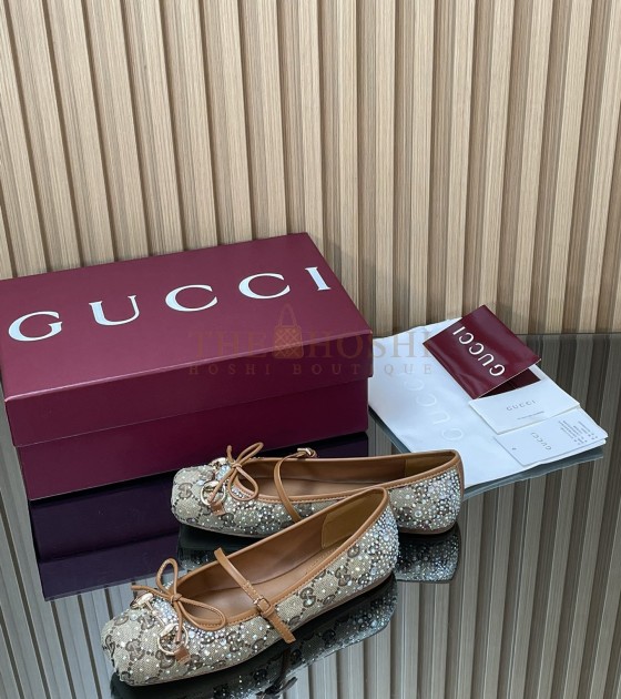 Gvc*1 Fall Crystal GG PlatformFlats Loafer Rhinestone 35-42 Master Quality