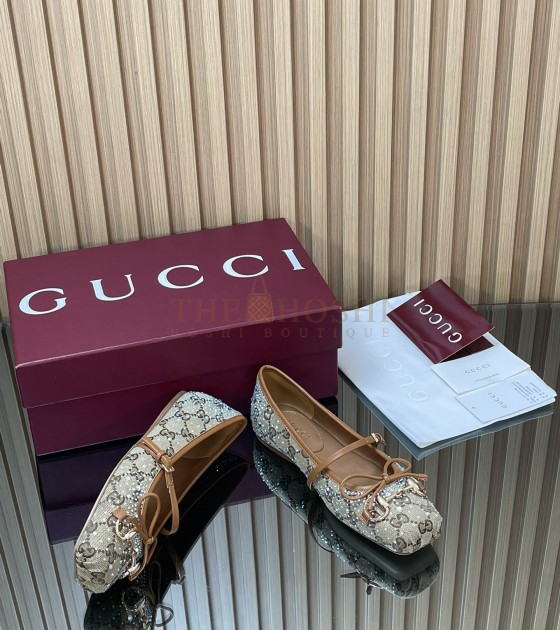 Gvc*1 Fall Crystal GG PlatformFlats Loafer Rhinestone 35-42 Master Quality