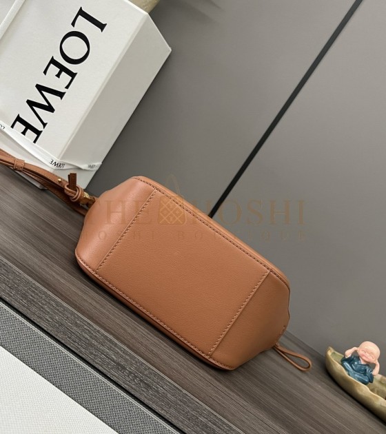 L0ew* Mini Hammock Hobo Bag Calfskin Leather Caramel Size 28×17×9.5cm Master Quality