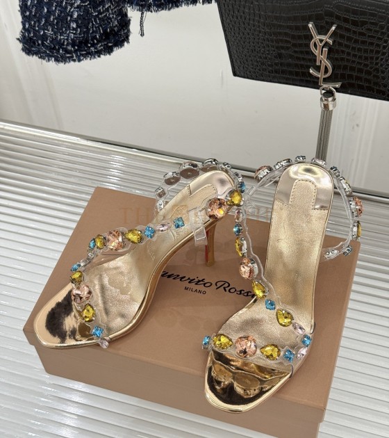 Chr1st1an Louboutin CL Heels Crystal Red Sole Gold Master Quality