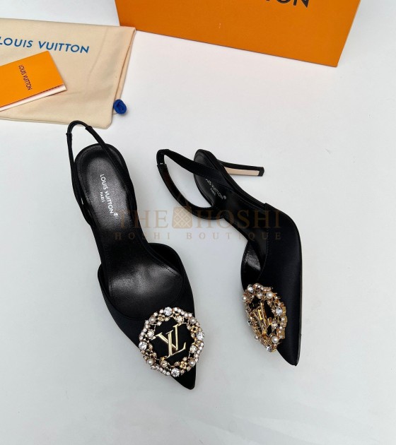 L0vis Vvtt0n LV Silk Heels 100%  Black Women