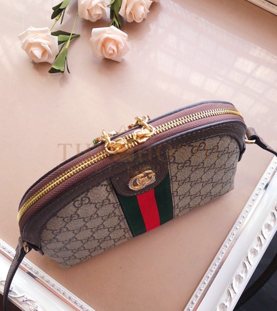 Gvc*1 Ophidia Small Crossbody Bag Canvas Brown Leather 23.5*8*19cm Master Quality