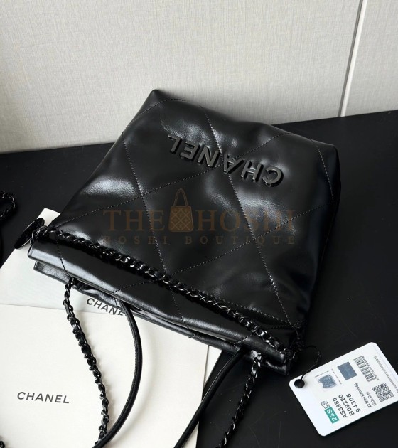 Ch**el 22 Mini Bag Calfskin Leather Black Size 19*6*20CM