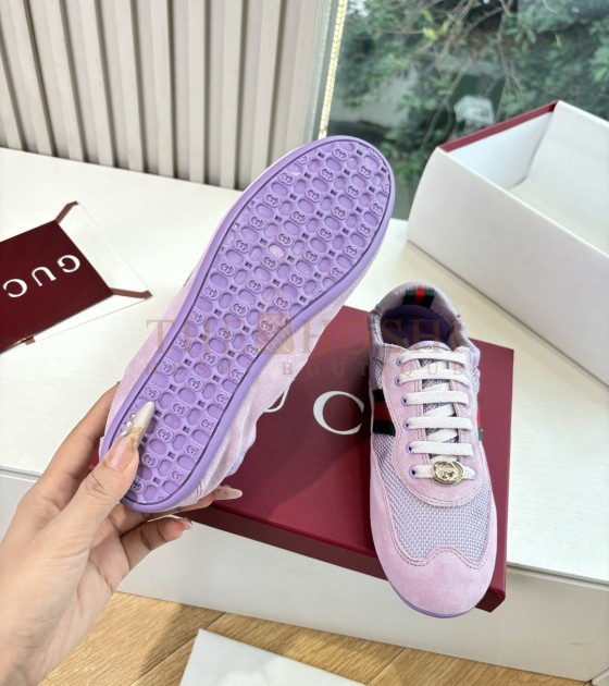 Gvc*1 Ace Sneakers Women White Suede Leather GG Canvas Size 35-40 Master Quality