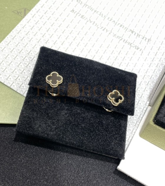 V*n Cl**f & Arpels Alhambra Vintage Earrings Mini 18K Yellow Gold/White Mother-of-Pearl Master Quality