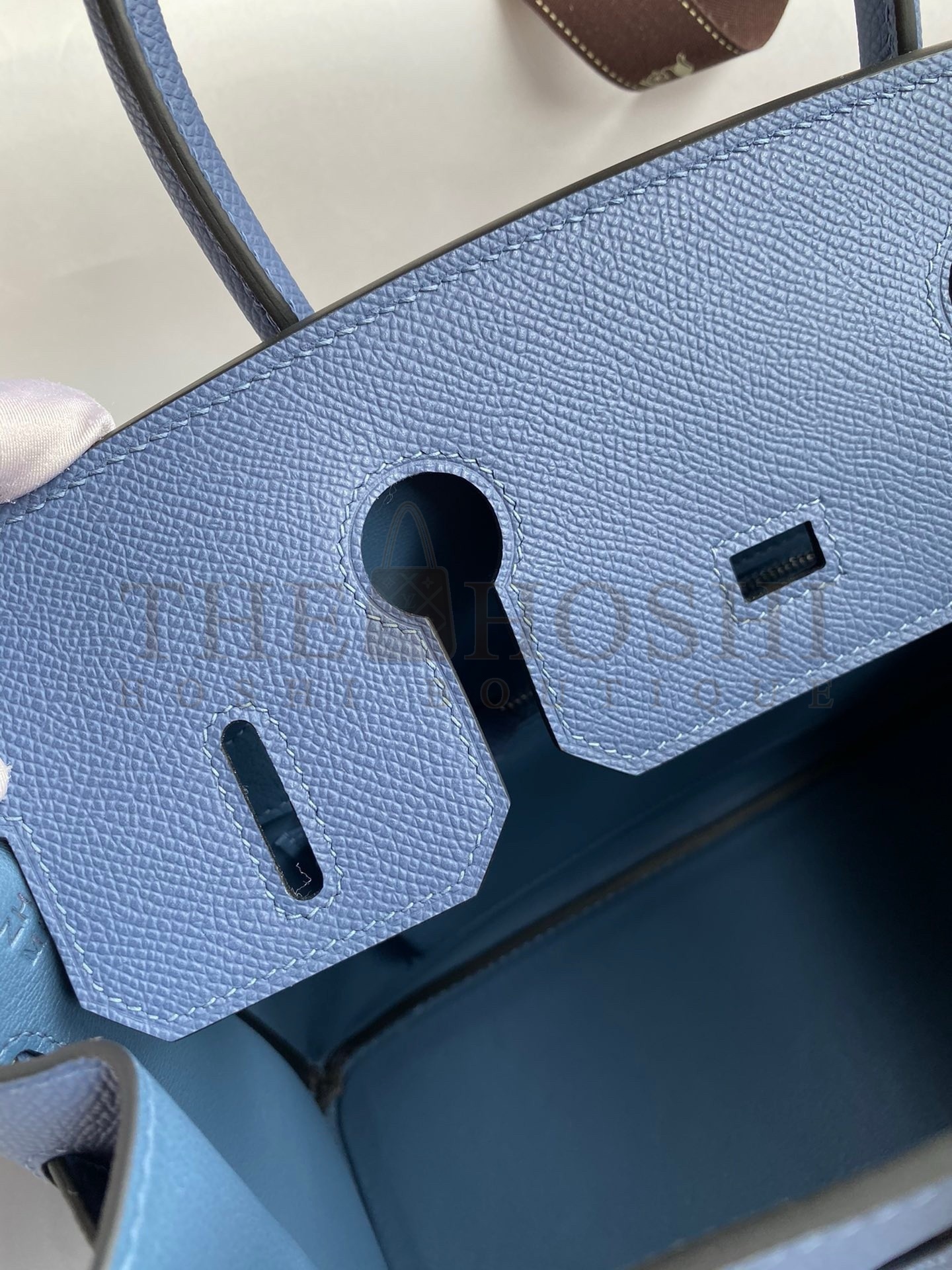 H**me5 Birkin 30 Retourne Handmade Bag in Blue Agate Epsom Calfskin Master Quality