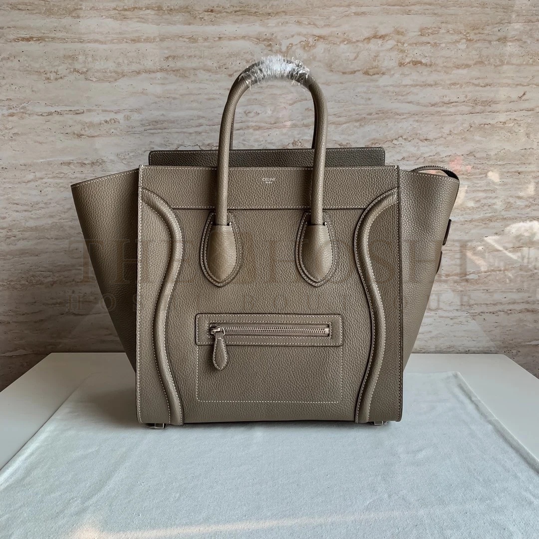 Ce1i*e Mini Luggage Tote Bag In Souris Drummed Calfskin Master Quality