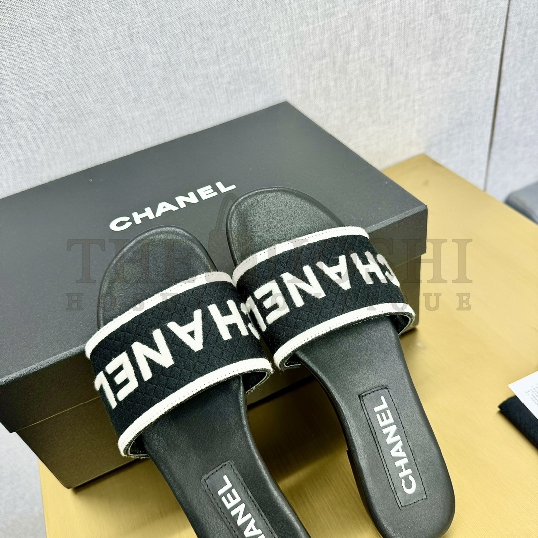 Ch**el sandals flat real leather Master Quality