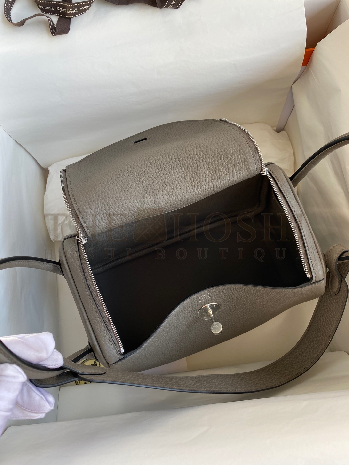 H**me5 Lindy 26 Handmade Bag In Etain Clemence Leather Master Quality