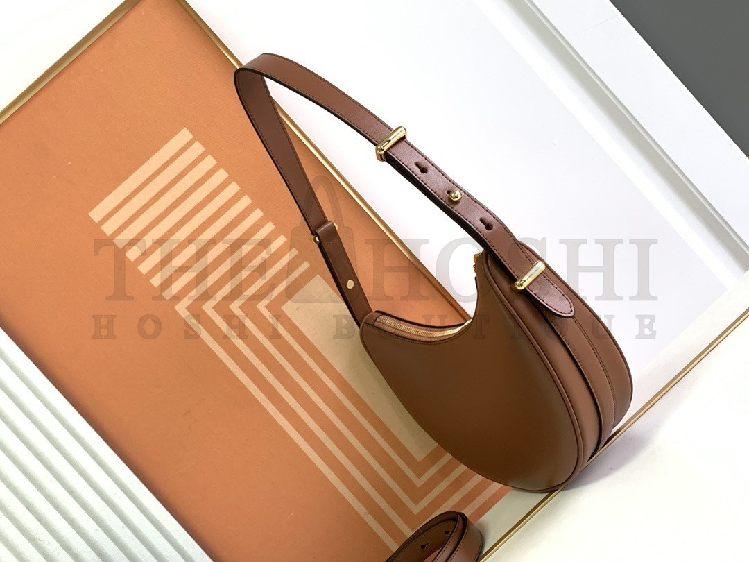 Pra*a Arque Shoulder Bag in Brown Leather Master Quality