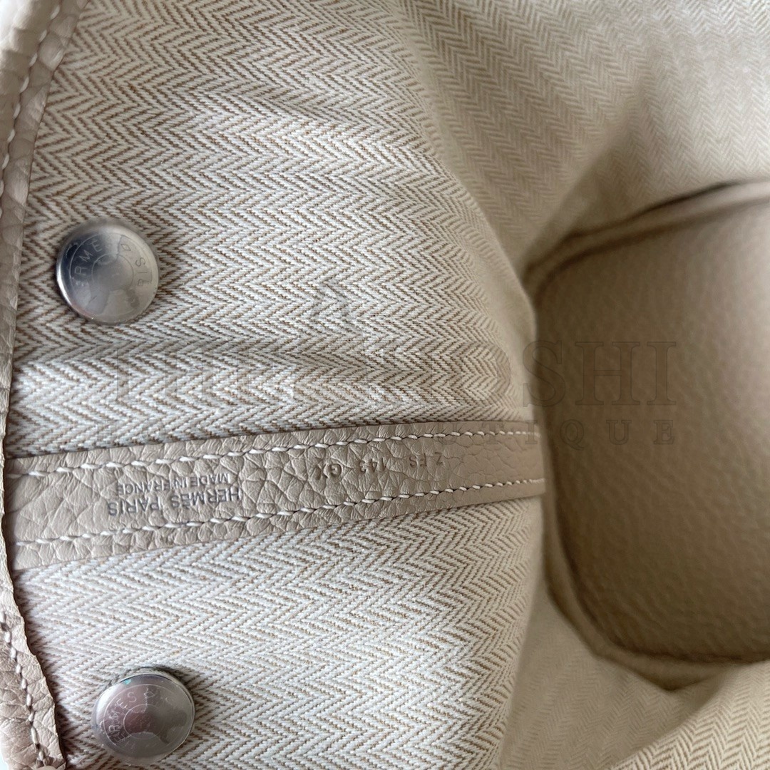 H**me5 Garden Party 30 Handmade Bag in Beton Negonda Leather Master Quality