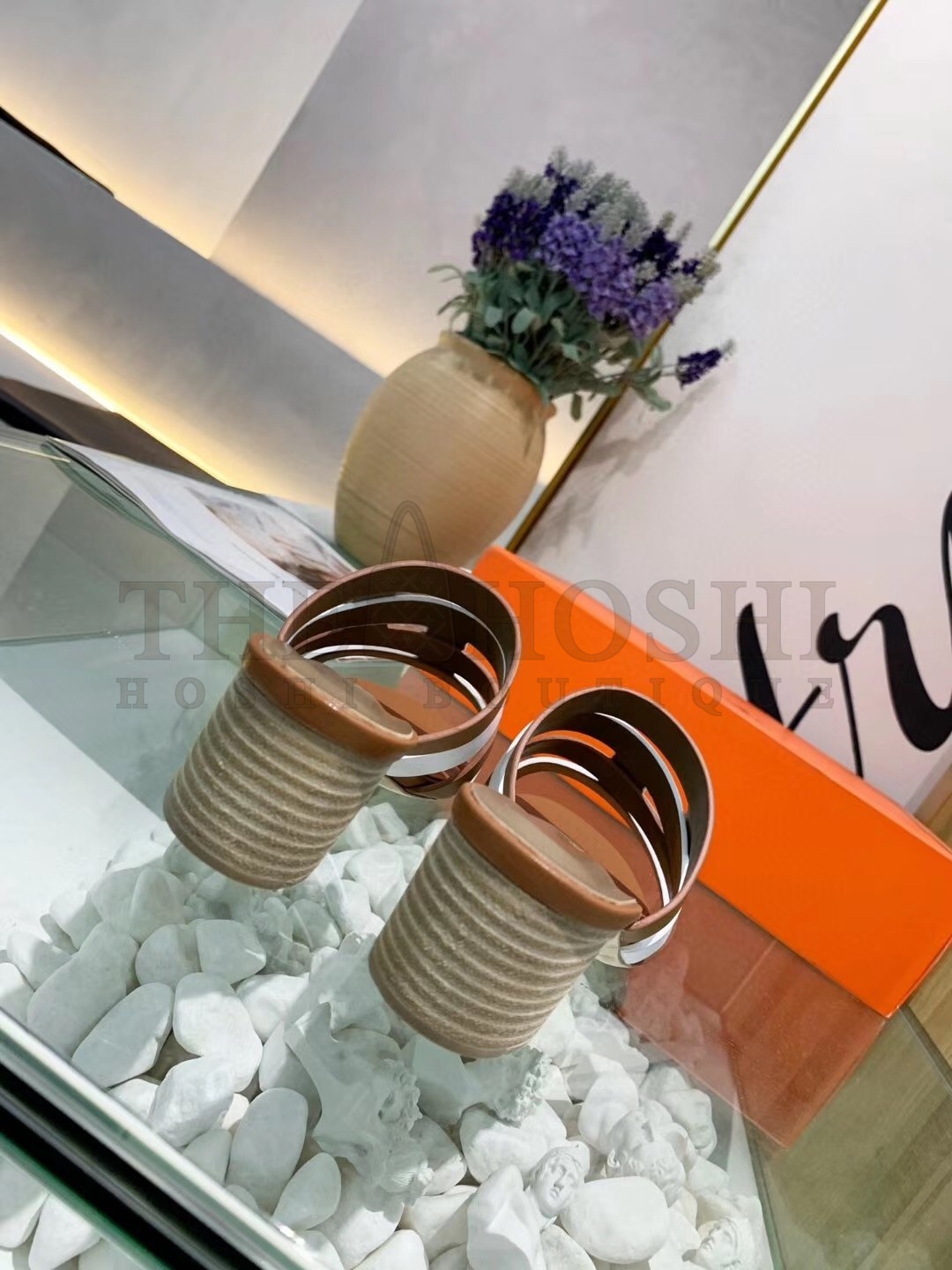 H**me5 Amica 5mm Sandals In Brown/White Calfskin Master Quality