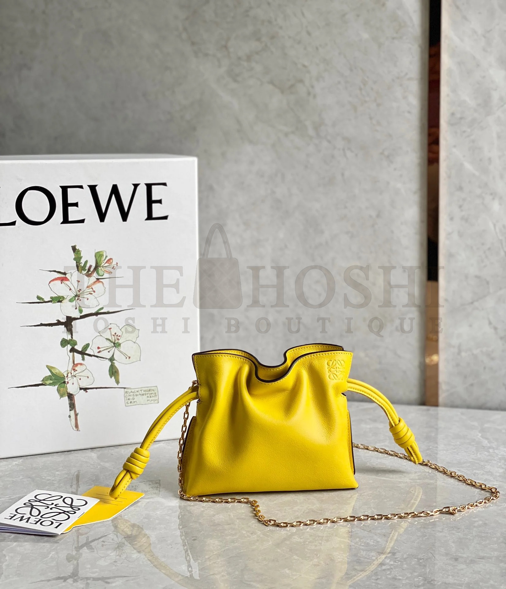 L0ew* Flamenco Nano Clutch In Yellow Nappa Leather Master Quality