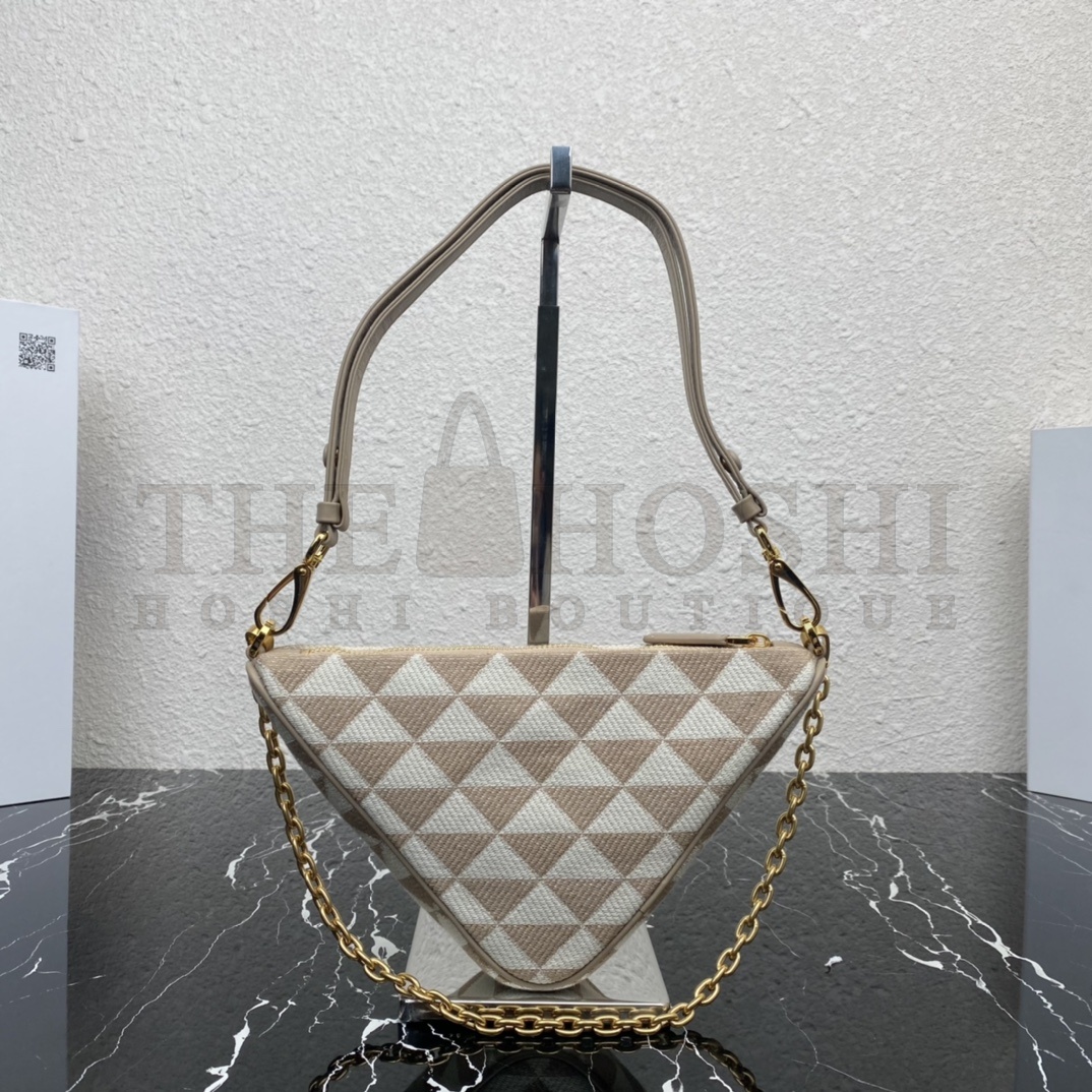 Pra*a Women Embroidered Fabric Mini-Bag-Beige Master Quality