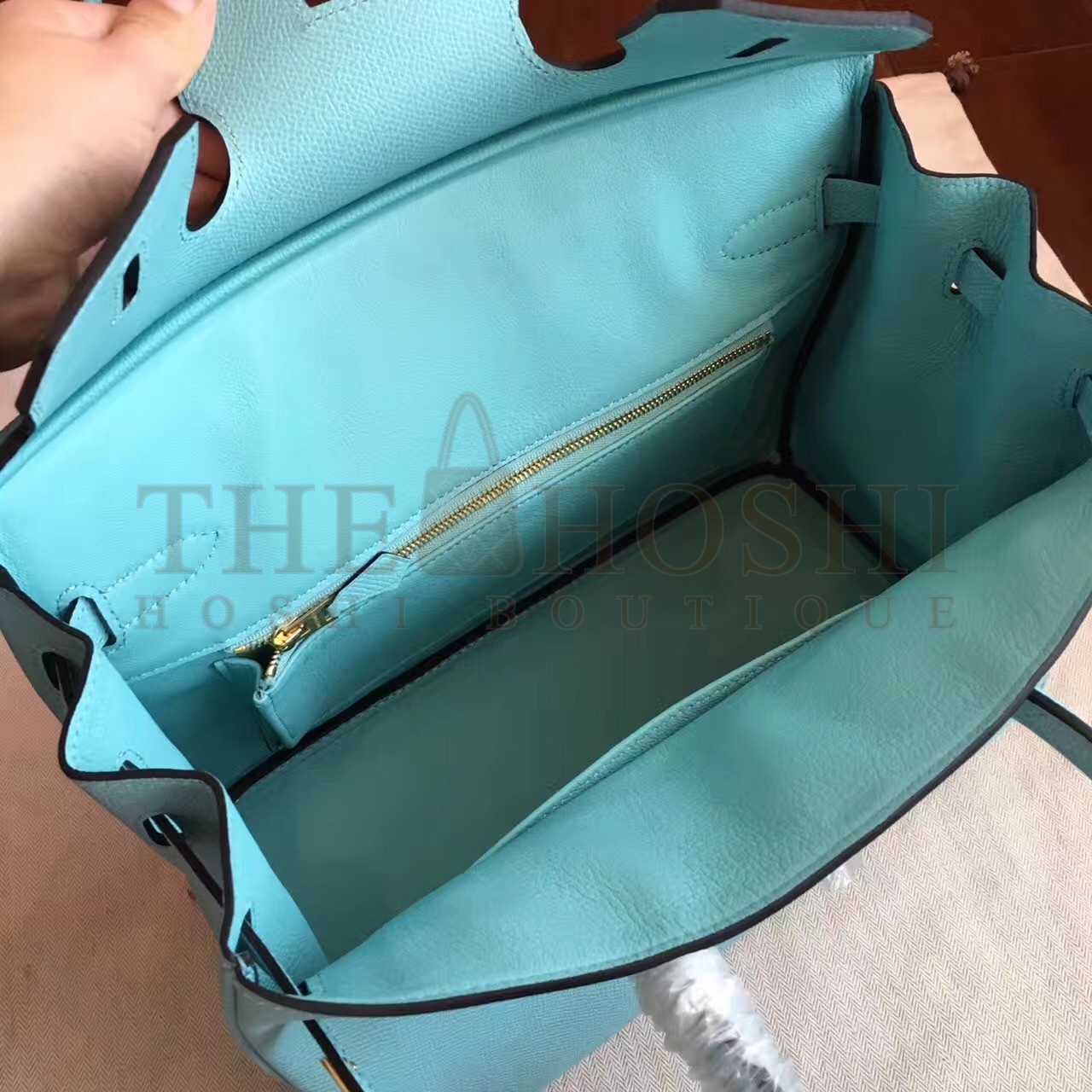 H**me5 Blue Atoll Birkin 25cm Epsom Handmade Bag Master Quality