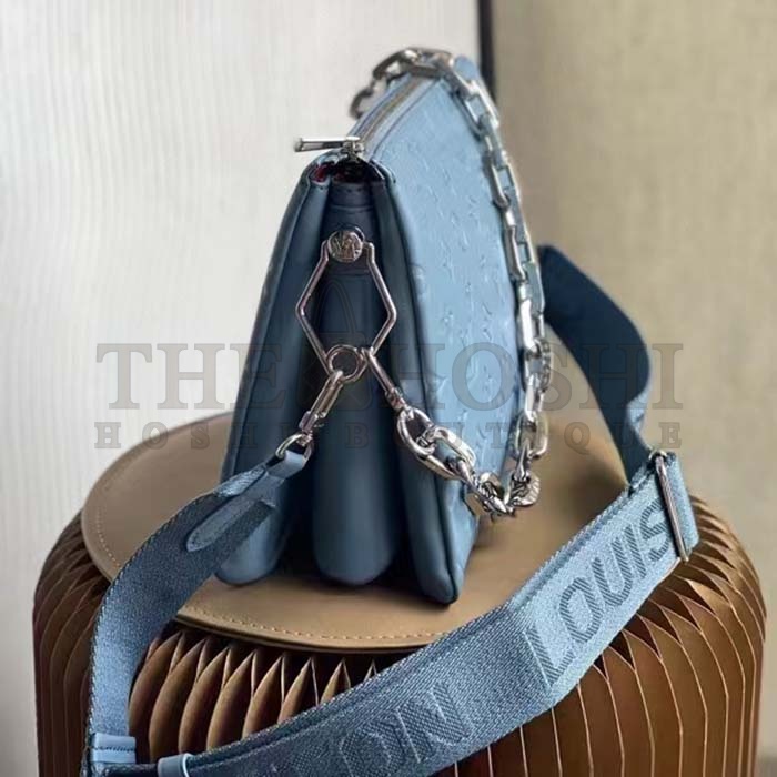 L0vis Vvtt0n LV Women Coussin PM Handbag Ice Blue Lambskin Cowhide Leather Master Quality
