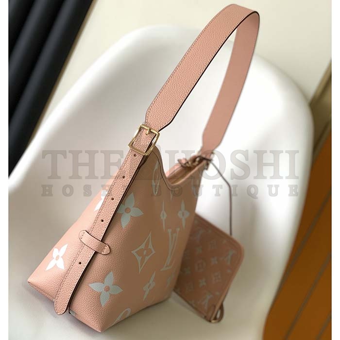 L0vis Vvtt0n LV Women CarryAll PM Bag Pink Beige Embossed S*pple Grained Cowhide Leather Master Quality
