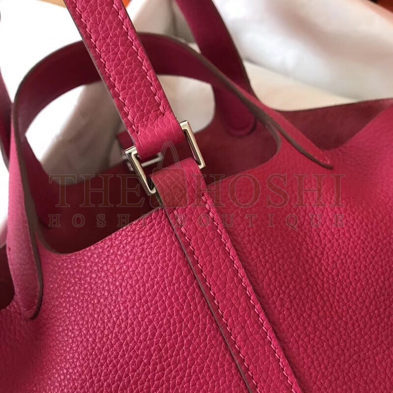 H**me5 Peach Picotin Lock MM 22cm Handmade Bag Master Quality