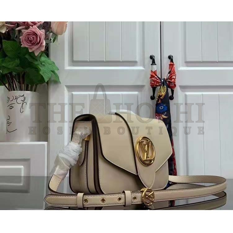 L0vis Vvtt0n LV Women Pont 9 Handbag Cream Smooth Calfskin Cowhide Leather Master Quality
