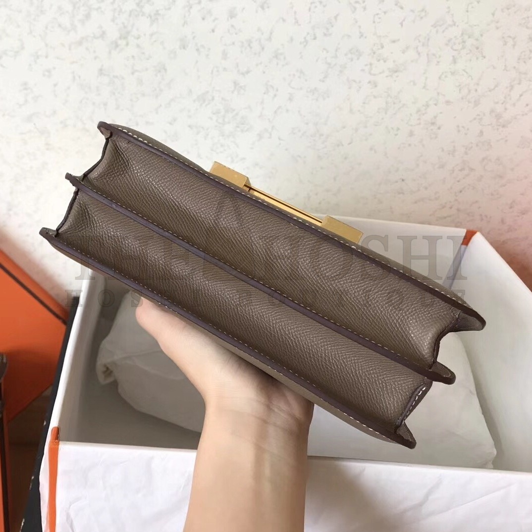 H**me5 Epsom Constance 24cm Taupe Handmade Bag Master Quality