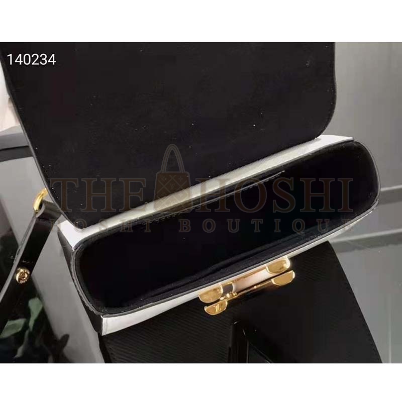 L0vis Vvtt0n LV Women Twist MM Handbag White Epi Smooth Grained Leather Master Quality