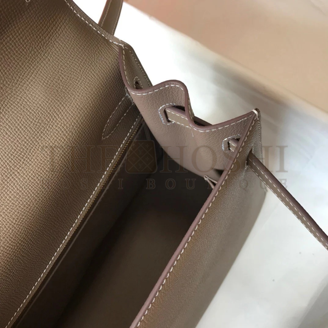 H**me5 Kelly 25cm Sellier Bag in Taupe Epsom Calfskin GHW Master Quality