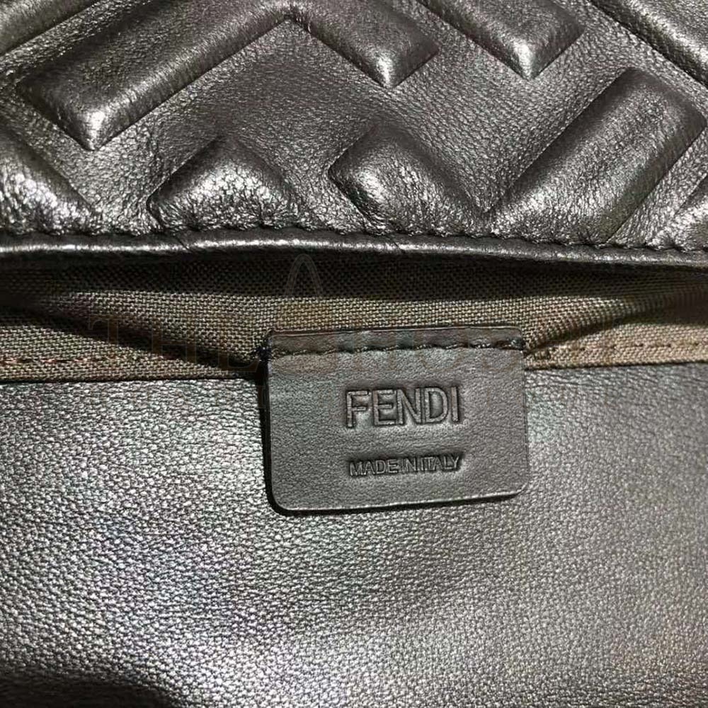 F**di Women Iconic Mini Baguette Black Leather Bag Master Quality