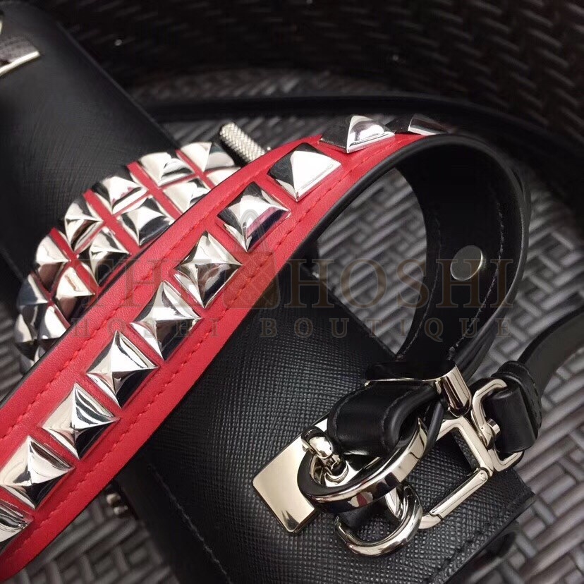 Pra*a Elektra Shoulder Bag In Black Calfskin Master Quality