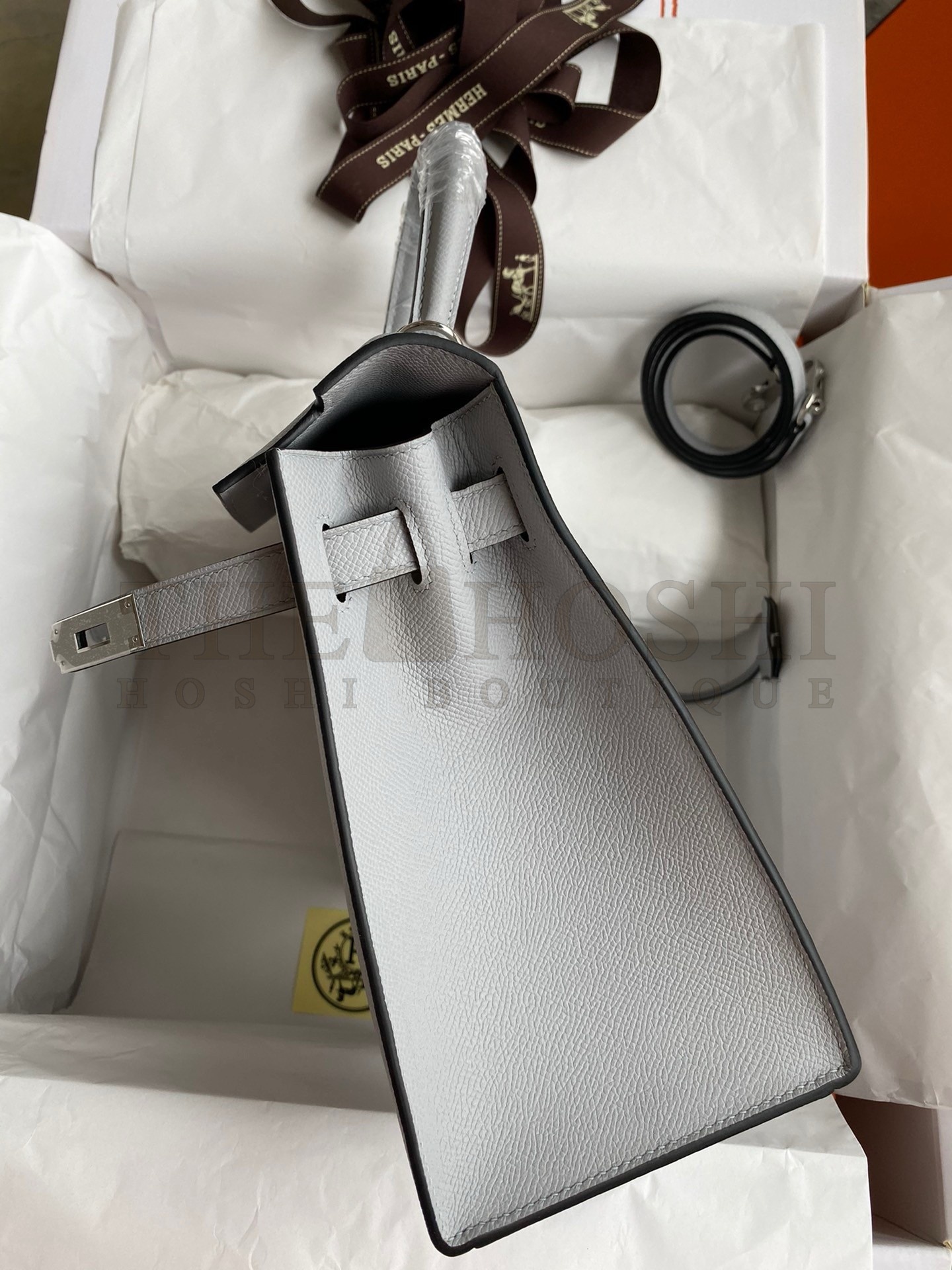 H**me5 Kelly Sellier 32 Handmade Bag in Blue Glacier Epsom Calfskin Master Quality