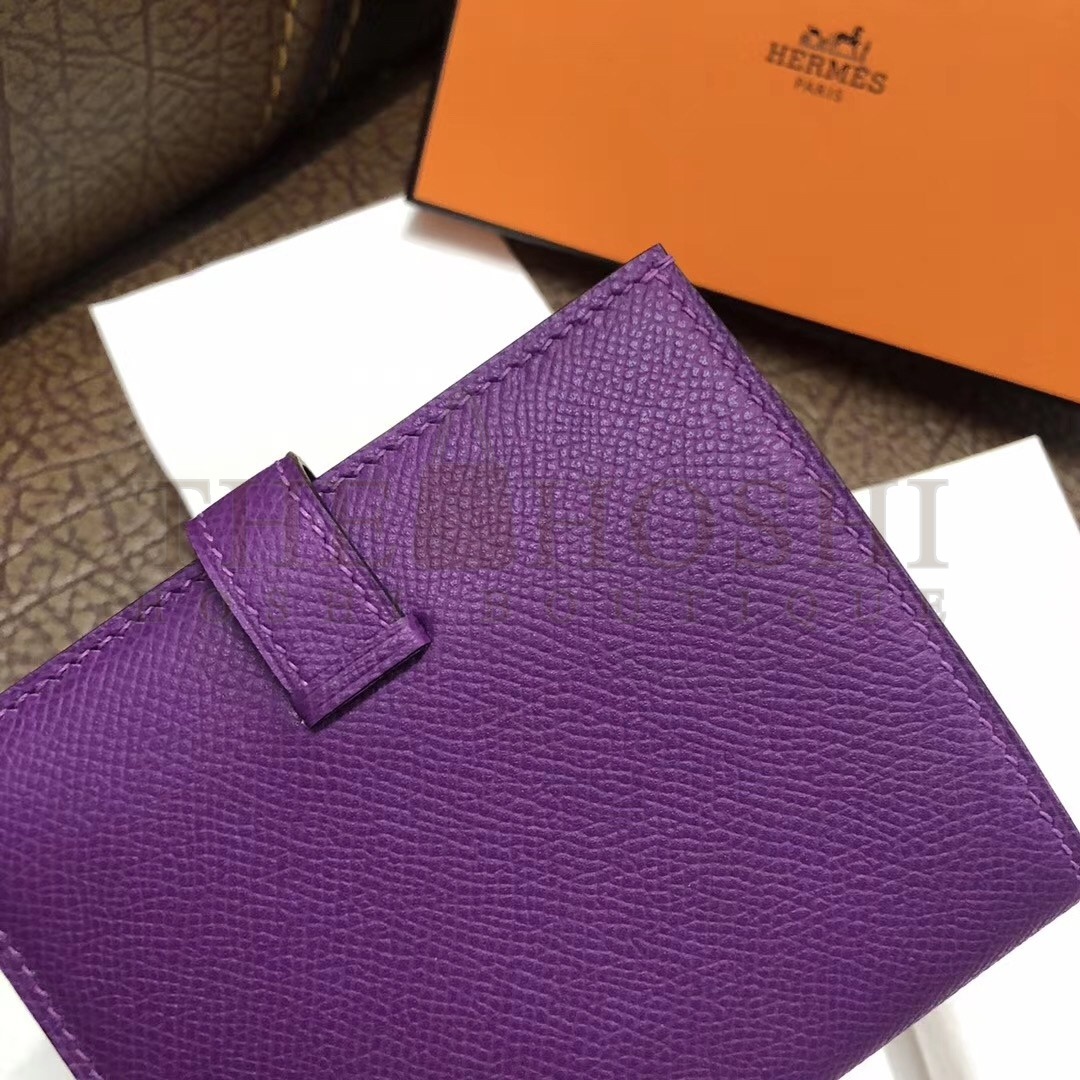 H**me5 Bearn Compact Wallet In Purple Epsom Leather Master Quality