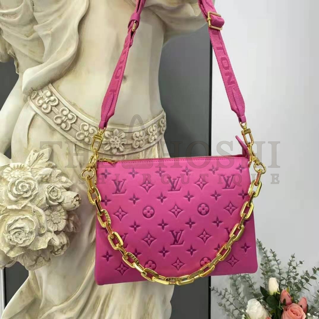L0vis Vvtt0n LV Women Cruissin PM Handbag Pink Purple Monogram Embossed Puffy Lambskin Master Quality