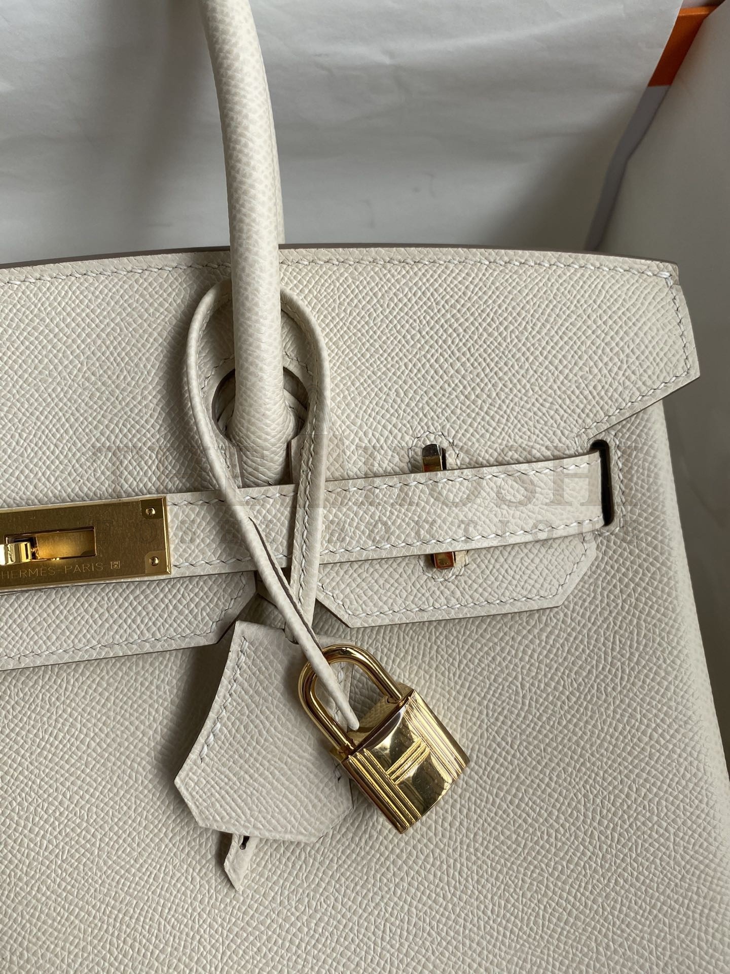 H**me5 Birkin 30 Retourne Handmade Bag In Craie Epsom Calfskin Master Quality