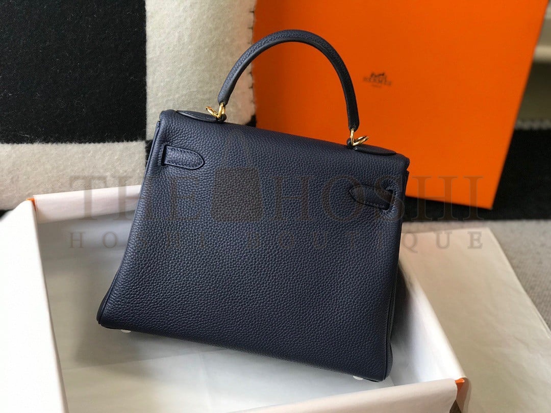 H**me5 Kelly 32cm Retourne Bag in Dark Blue Clemence Leather GHW Master Quality