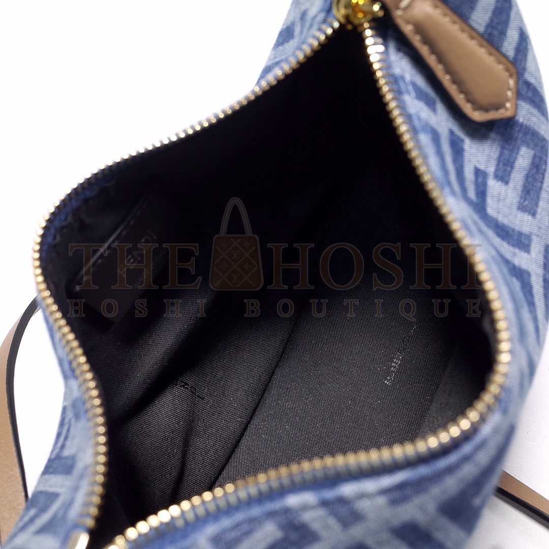 F**diGRAPHY light blue FF denim fabricmini bag Master Quality