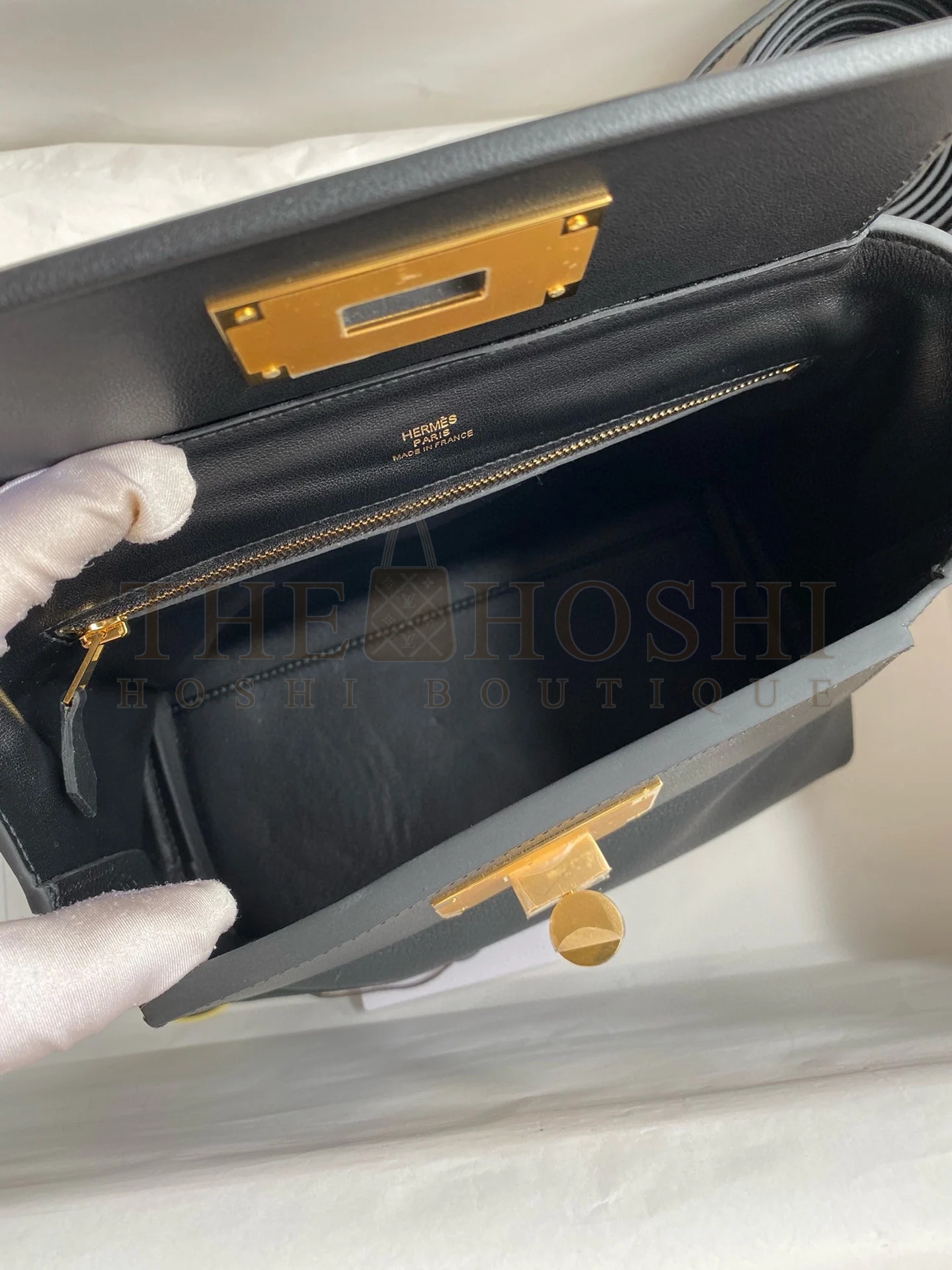 H**me5 24/24 Mini 21 Handmade Bag in Black Evercolor Leather Master Quality