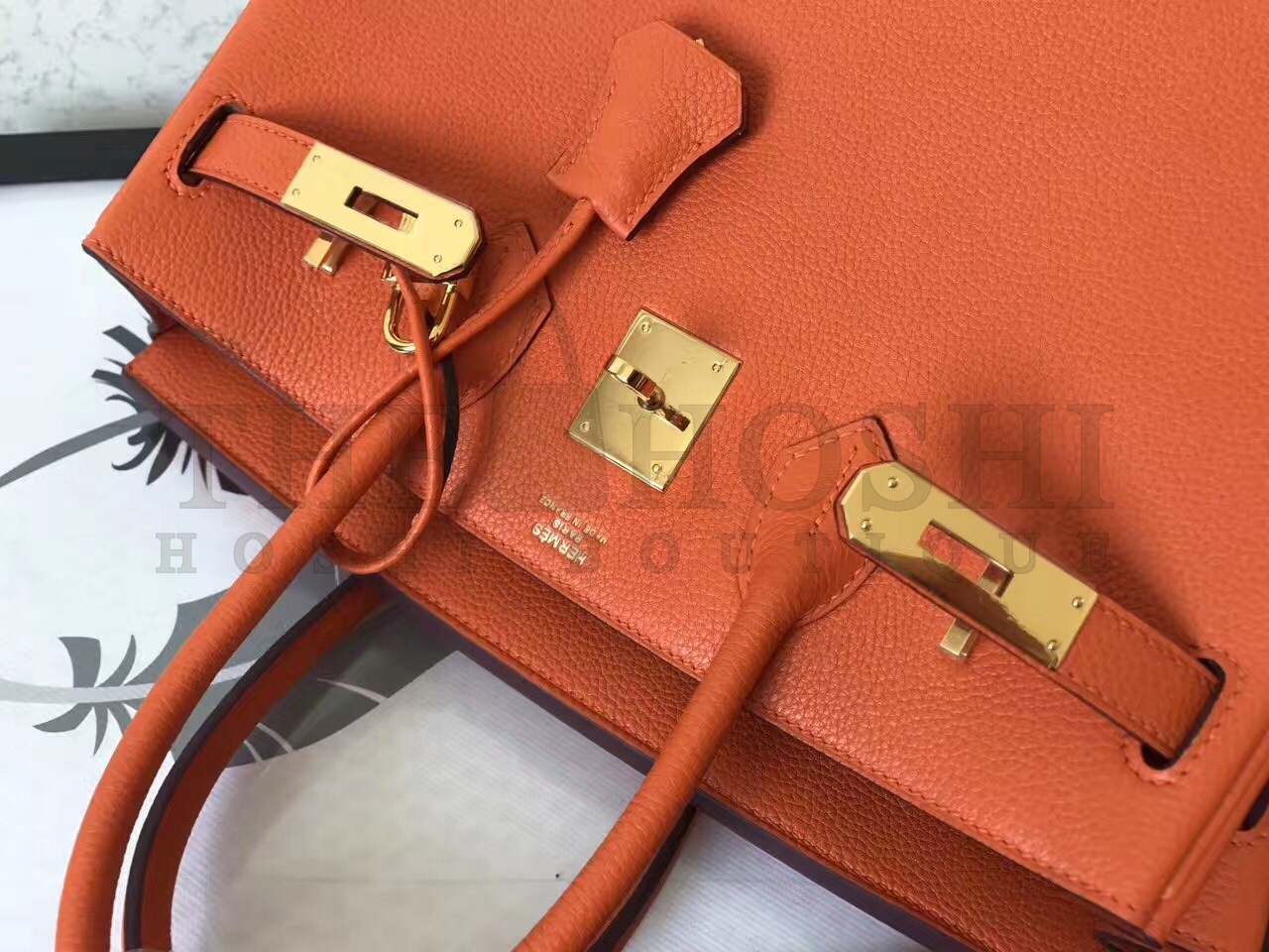 H**me5 Orange Birkin 30cm Clemence Handmade Bag Master Quality