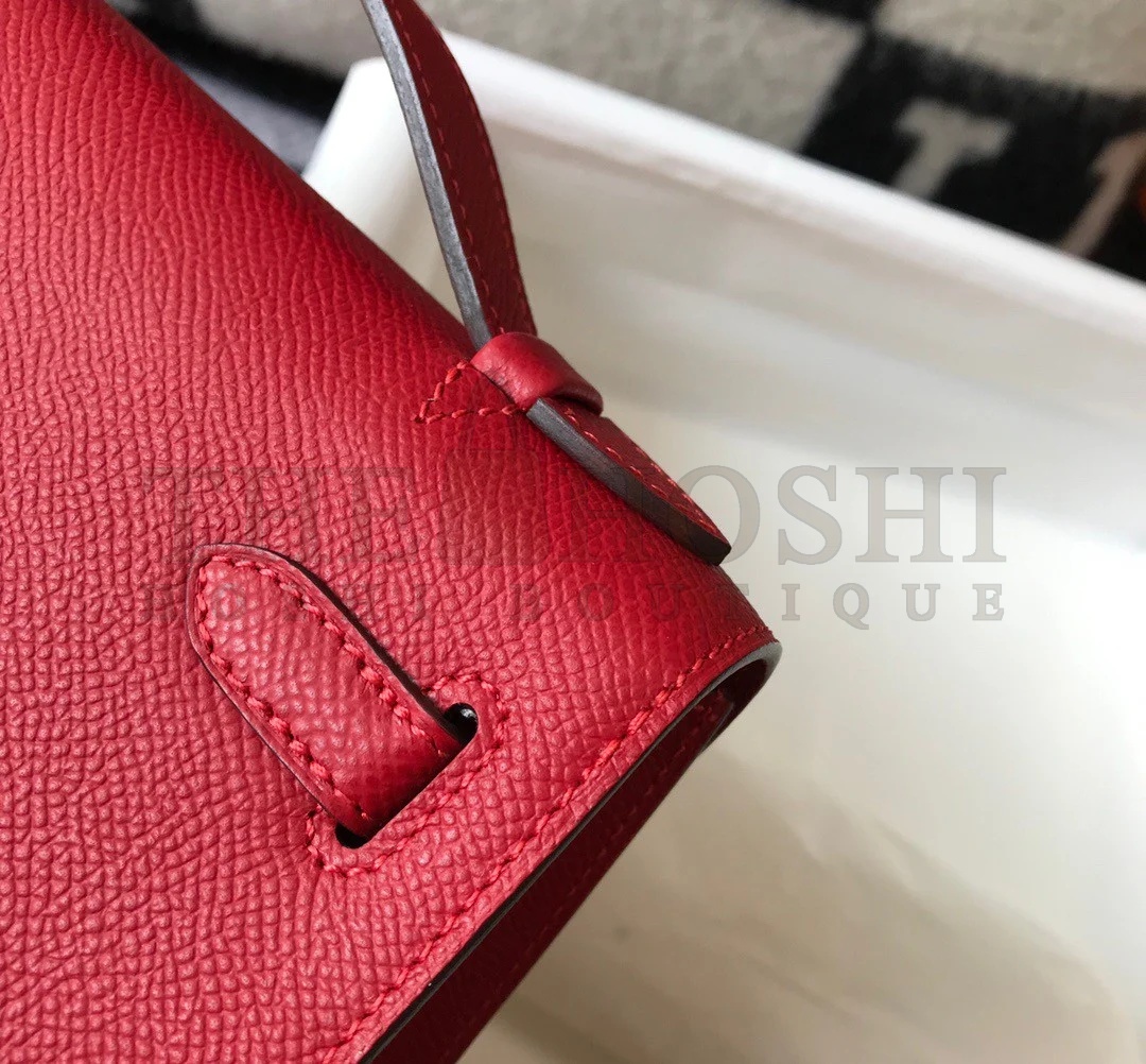 H**me5 Kelly Pochette Clutch Bag In Red Epsom Leather Master Quality