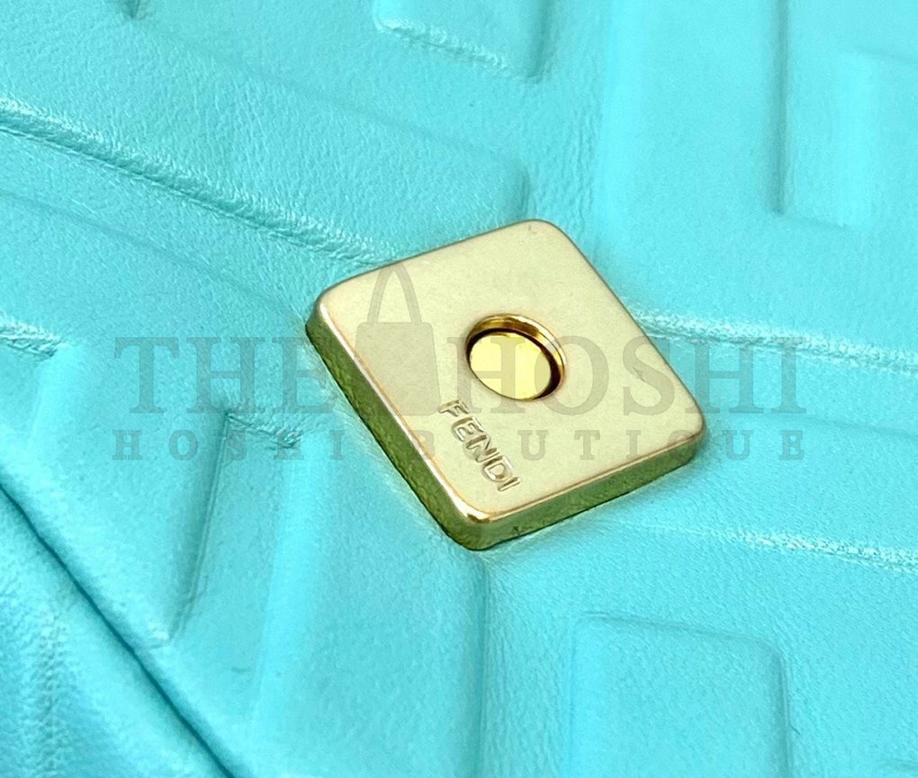 F**di Small Baguette Bag In Blue FF Nappa Leather Master Quality