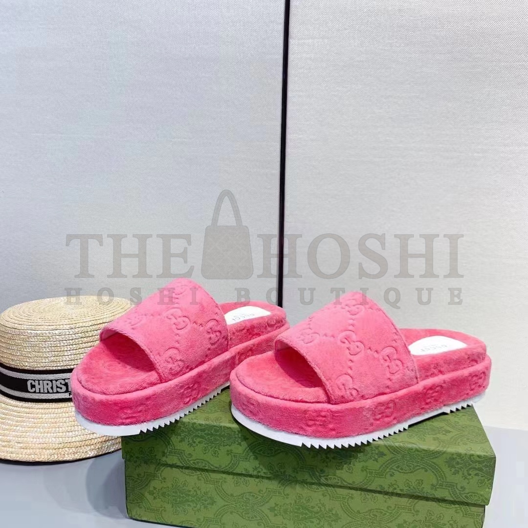 Gvc*1 Unisex G2 Platform Sandals Pink G2 Cotton Sponge Rubber Sole 3 Cm Heel Master Quality