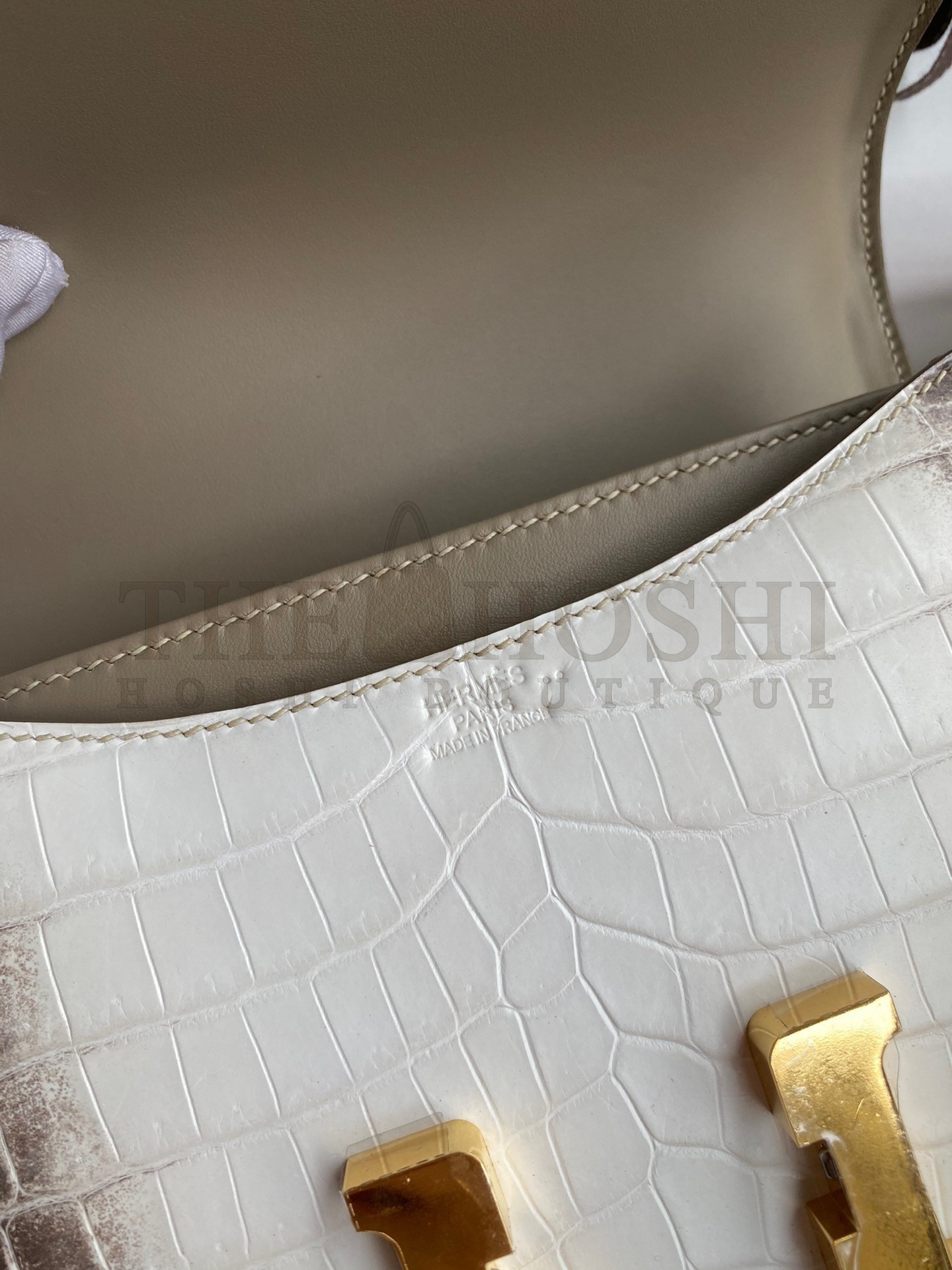H**me5 Constance 18 Handmade Bag In Himalaya Crocodile Niloticus Skin Master Quality