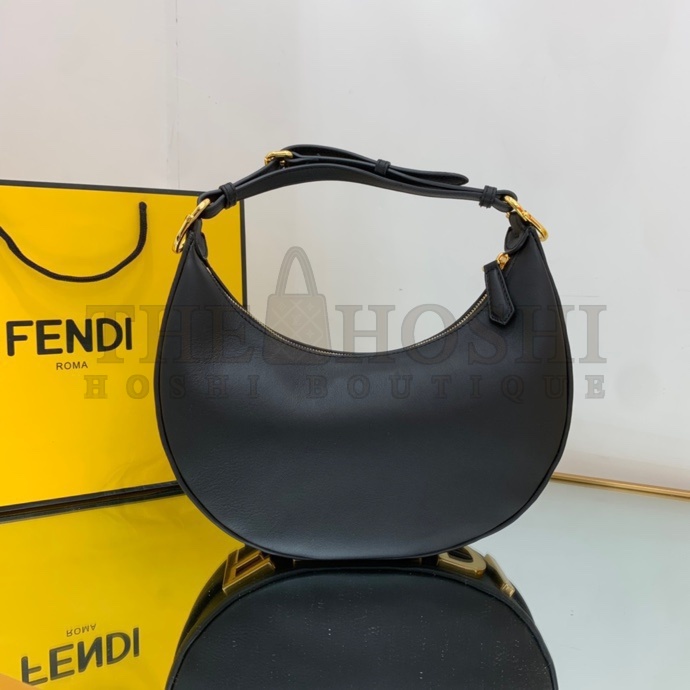 F**di Women F**digraphy Small Black Leather Bag-Black  size:24.5 cm Master Quality