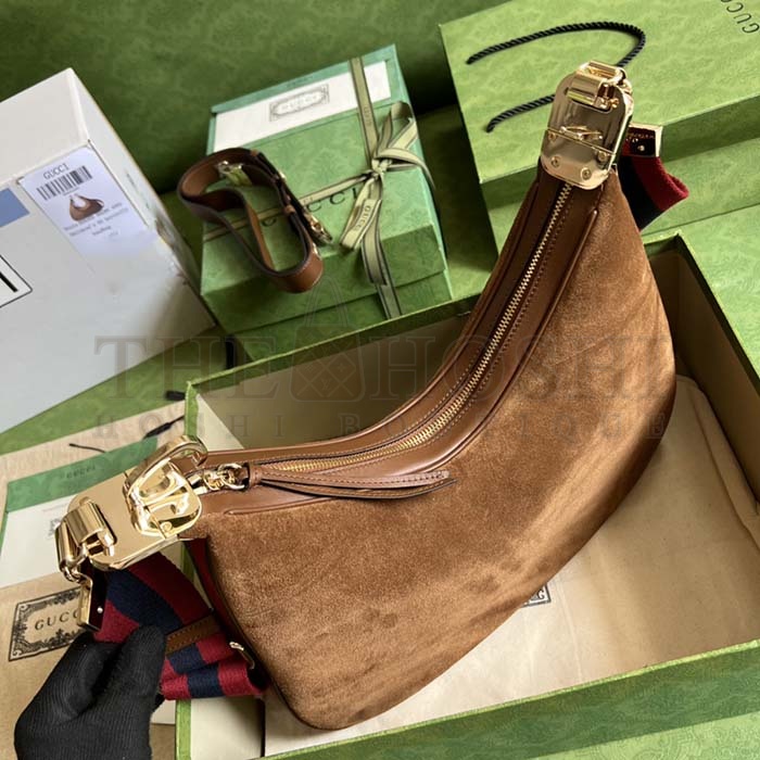 Gvc*1 Women Attache Large Shoulder Bag Dark Brown Suede Master Quality