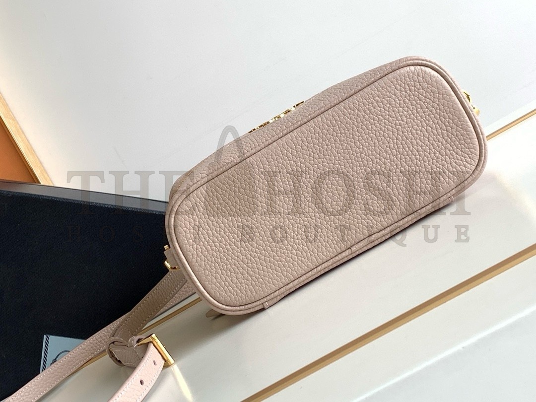 Pra*a Mini Vanity Bag in Light Pink Grained Leather Master Quality