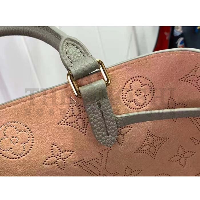 L0vis Vvtt0n LV Women Bella Tote Gray Mahina Perforated Calfskin Leather Master Quality