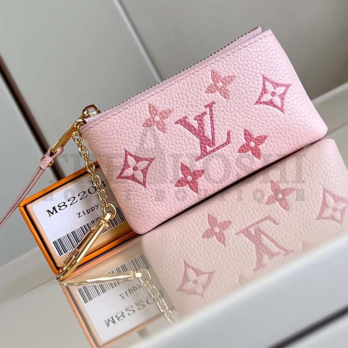 L0vis Vvtt0n LV Women Key Pouch Pink Monogram Empreinte Embossed S*pple Grained Cowhide Leather Master Quality