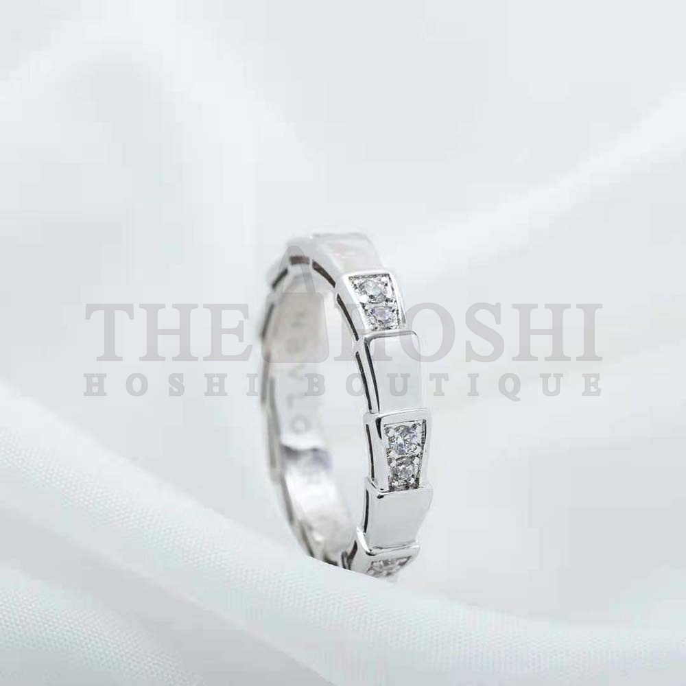 Bv1g*ai Women Use of Unconventional Materials Serpenti Viper Ring-Silver Master Quality
