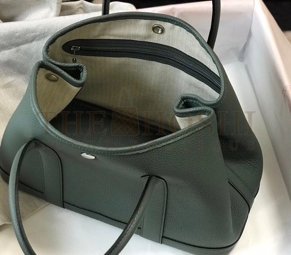 H**me5 Garden Party 36 Bag In Vert Amande Clemence Leather Master Quality