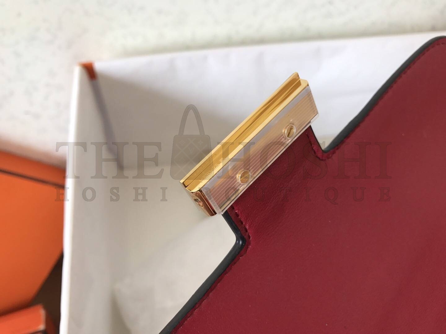 H**me5 Epsom Constance 24cm Dark Red Handmade Bag Master Quality