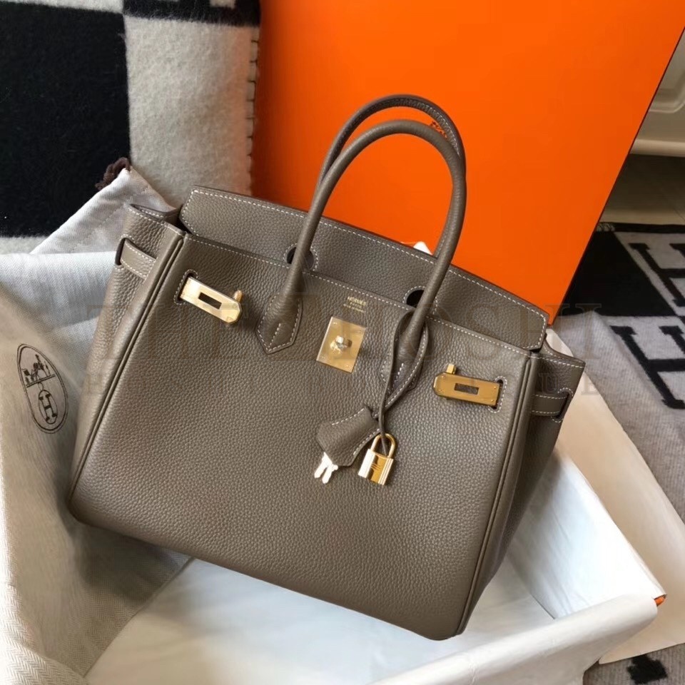H**me5 Taupe Clemence Birkin 30cm Bag Master Quality